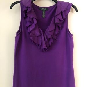 Lauren Ralph Lauren Ruffled Tank Top Medium